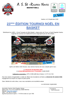 TOURNOI DE NOËL EN BASKET 2026 - St Rogatien